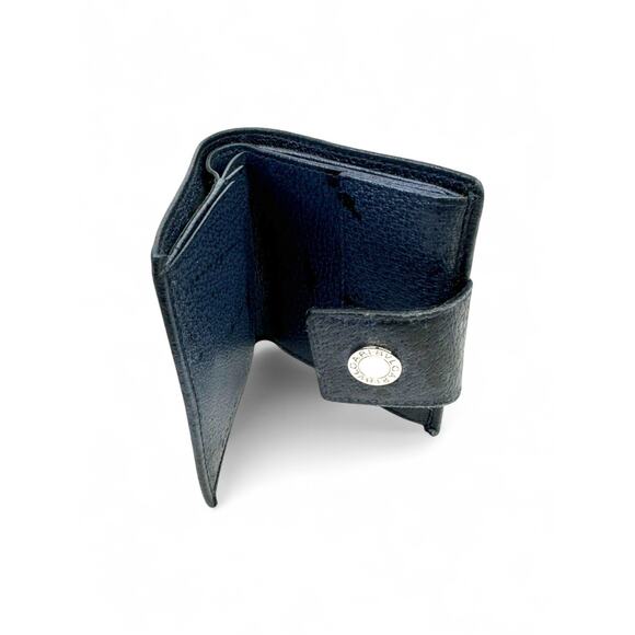 BVLGARI Vintage Blue & Black Leather Trifold Wallet - Picture 7 of 10